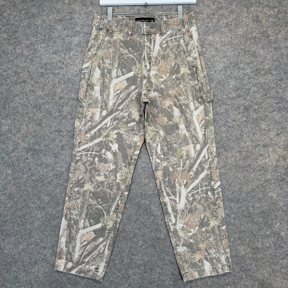 Abercrombie & Fitch Camo Carpenter Jeans Pants 28x30 (Fits 28x27) Athletic Loose